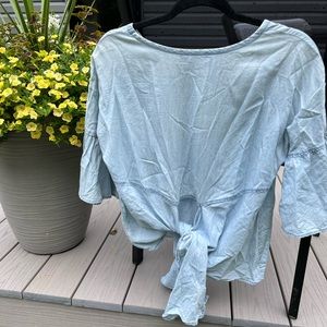 Express, light blue jean blouse